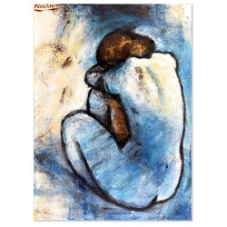 Obraz olejny ręcznie malowany na płótnie 50x70cm Pablo Picasso Niebieski akt kopia