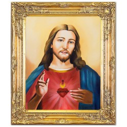 Obraz z Jezusem Chrystusem 54x64cm Obraz ręcznie malowany na płótnie