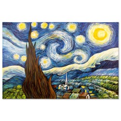 Obraz malowany Vincenta van Gogha Gwiaździsta noc 80x120cm