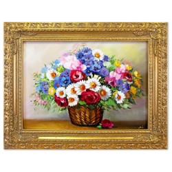 Obraz olejny ręcznie malowany Kwiaty 70x90cm
