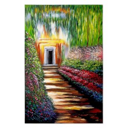 Obraz olejny ręcznie malowany Claude Monet Ogród w Giverny 80x120cm