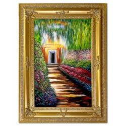 Obraz olejny ręcznie malowany Claude Monet Ogród w Giverny kopia 90x120cm