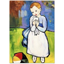 Obraz olejny ręcznie malowany na płótnie 50x70cm Pablo Picasso Dziecko z gołębiem kopia