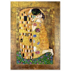 Obraz olejny ręcznie malowany Gustav Klimt Pocałunek 77x107cm