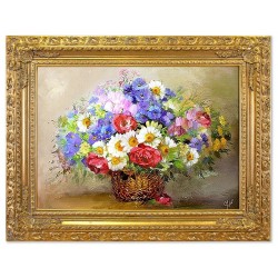 Obraz olejny ręcznie malowany Kwiaty 70x90cm