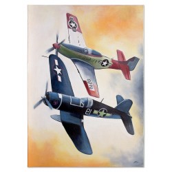 Obraz z samolotami 50x70 obraz ręcznie malowany na płótnie