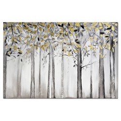  Obraz olejny ręcznie malowany 60x90cm Złote liście