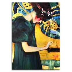  Obraz olejny ręcznie malowany Gustav Klimt Muzyka kopia 60x90cm