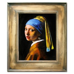  Obraz olejny ręcznie malowany na płótnie 66x76cm Jan Vermeer Dziewczyna z perłą kopia