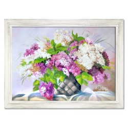  Obraz olejny ręcznie malowany Kwiaty 63x84cm