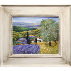  Obraz olejny ręcznie malowany Pola lawendowe 66x76cm