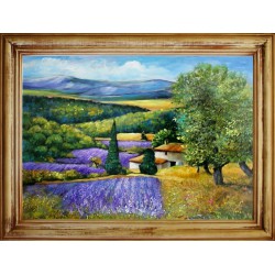  Obraz olejny ręcznie malowany Pola lawendowe