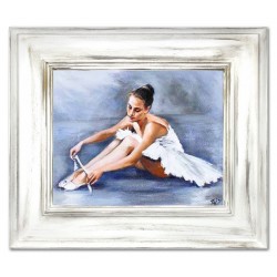  Obraz Baletnica niebieski 61x71cm obraz malowany na płótnie