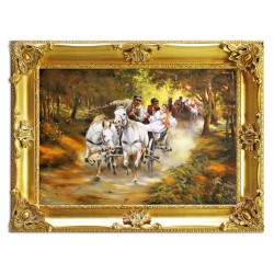  Obraz malowany 85x115cm Alfred Wierusz Kowalski Wiejskie wesele