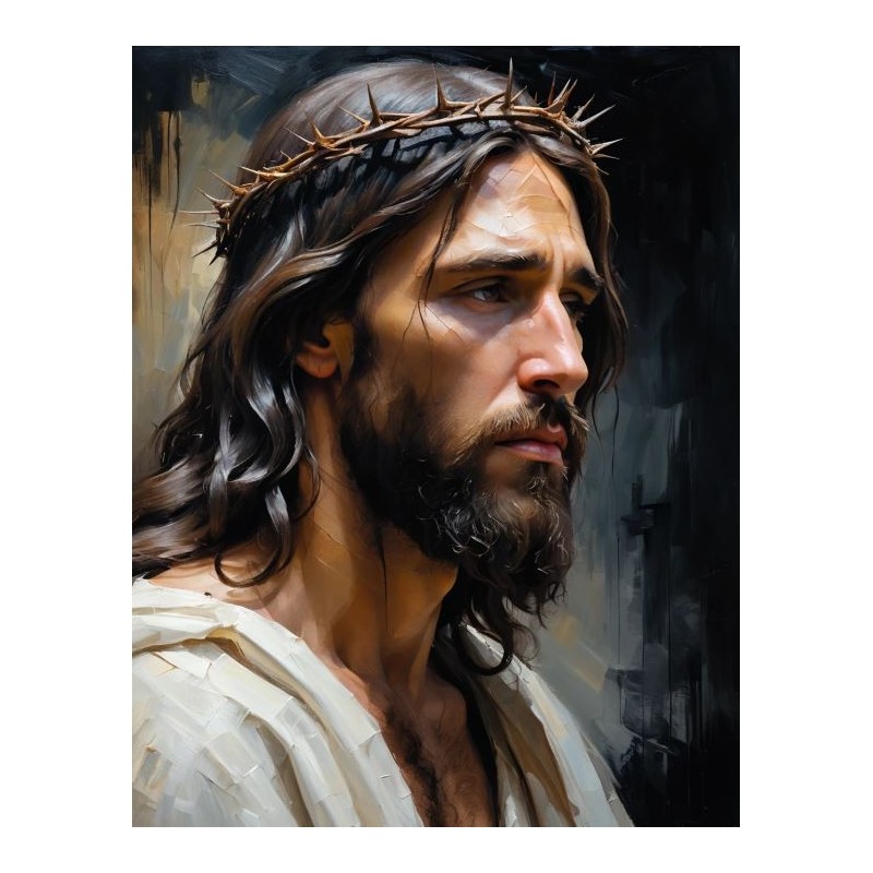  Obraz na płótnie 40x60 cm Jezus Chrystus w koronie cierniowej