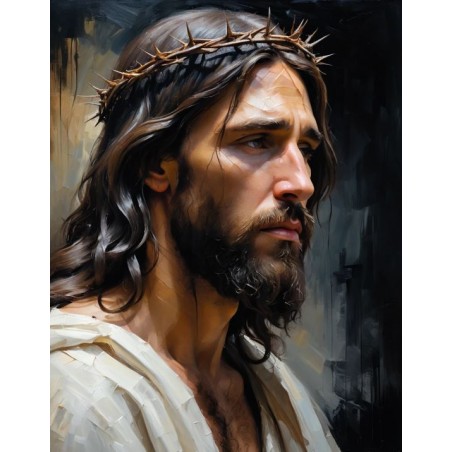  Obraz na płótnie 40x60 cm Jezus Chrystus w koronie cierniowej
