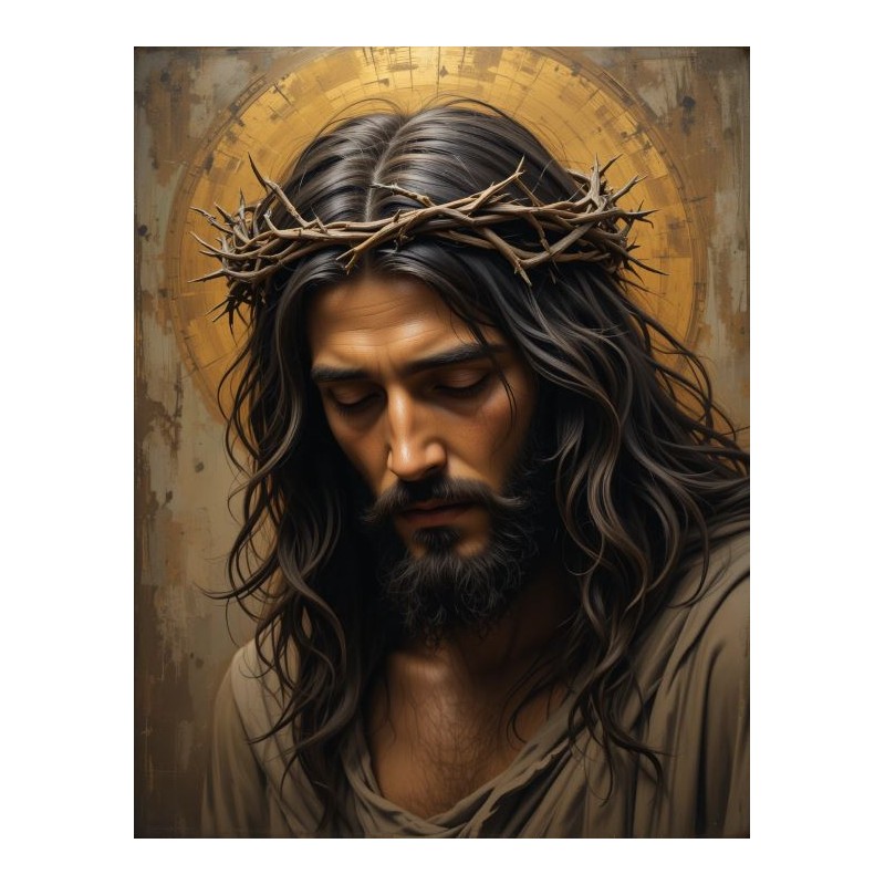  Obraz na płótnie 40x60 cm Jezus Chrystus w koronie cierniowej