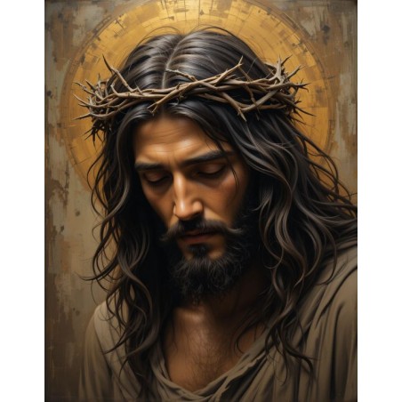  Obraz na płótnie 40x60 cm Jezus Chrystus w koronie cierniowej