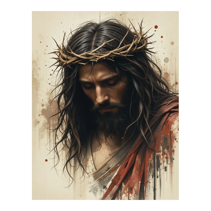  Obraz na płótnie 40x60 cm Jezus Chrystus w koronie cierniowej