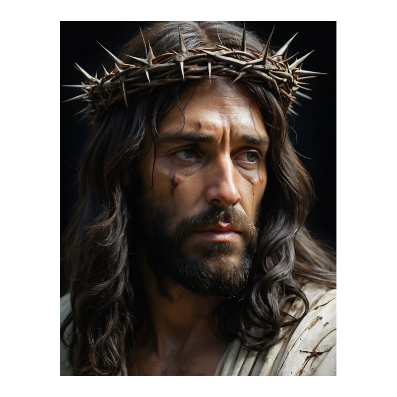  Obraz na płótnie 40x60 cm Jezus Chrystus w koronie cierniowej