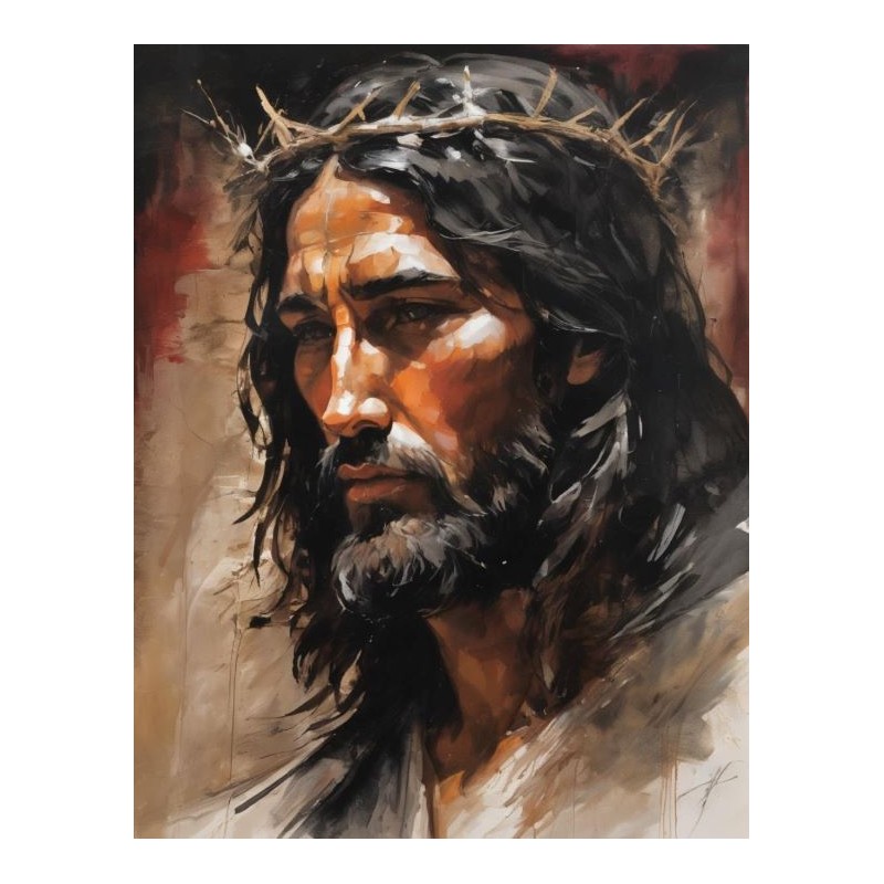  Obraz na płótnie 40x60 cm Jezus Chrystus w koronie cierniowej