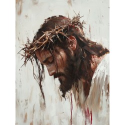  Obraz na płótnie 40x60 cm Jezus Chrystus w koronie cierniowej