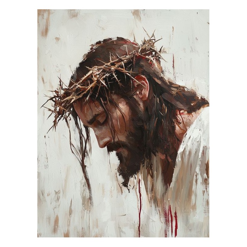  Obraz na płótnie 40x60 cm Jezus Chrystus w koronie cierniowej