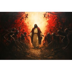  Obraz na płótnie 60x80 cm Jezus Chrystus Zstąpienie do piekieł II