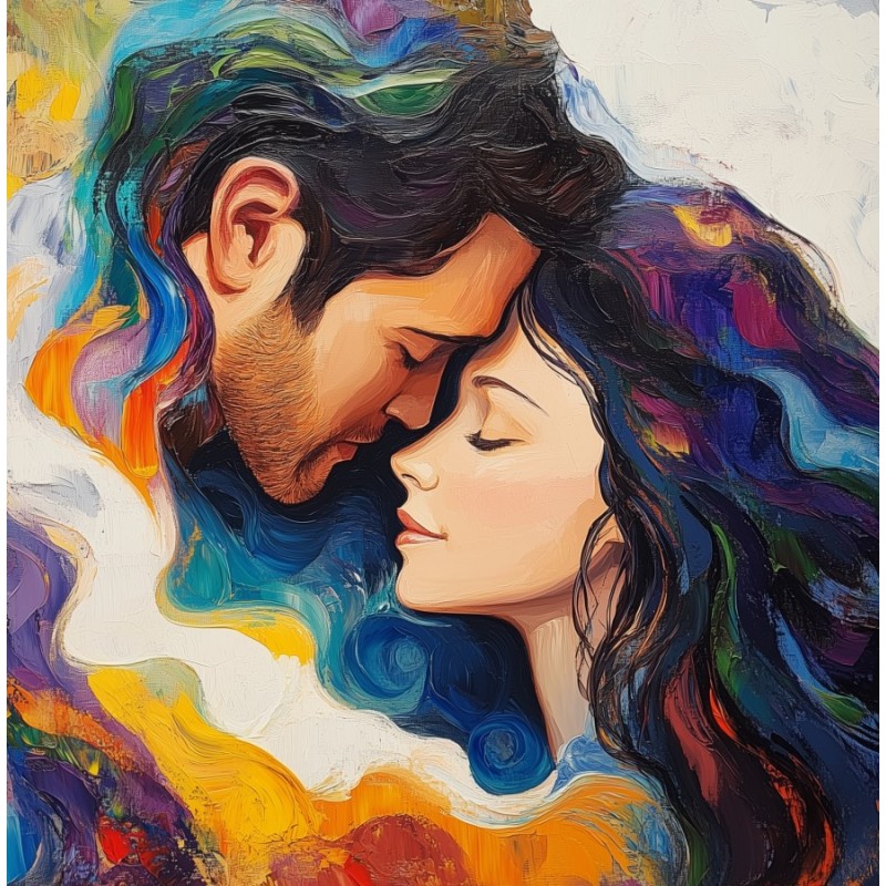  Obraz na płótnie 60x60 cm Para Zakochanych