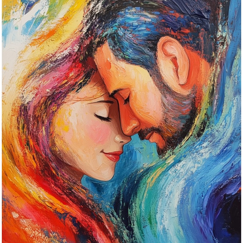 Obraz na płótnie 60x60 cm Para Zakochanych
