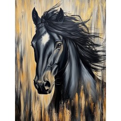  Obraz na płótnie 40x60 cm Czarny koń