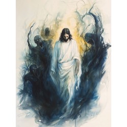  Obraz na płótnie 40x60 cm Jezus Chrystus Zstąpienie do piekieł