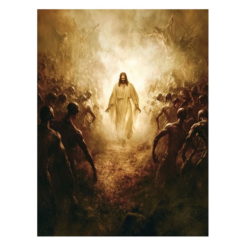  Obraz na płótnie 40x60 cm Jezus Chrystus Zstąpienie do piekieł