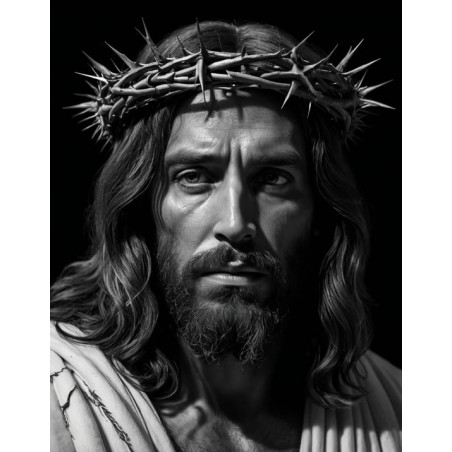  Obraz na płótnie 40x60 cm Jezus Chrystus w koronie cierniowej