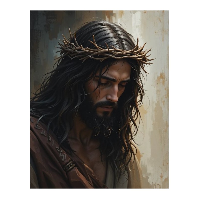  Obraz na płótnie 40x60 cm Jezus Chrystus w koronie cierniowej