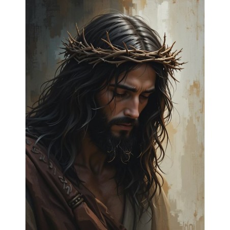  Obraz na płótnie 40x60 cm Jezus Chrystus w koronie cierniowej