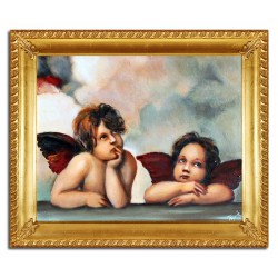  Obraz z Aniołkami 53x64 cm obraz malowany na płótnie w ramie