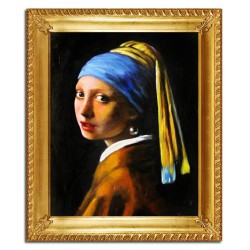  Obraz olejny ręcznie malowany na płótnie 54x64cm Jan Vermeer Dziewczyna z perłą kopia