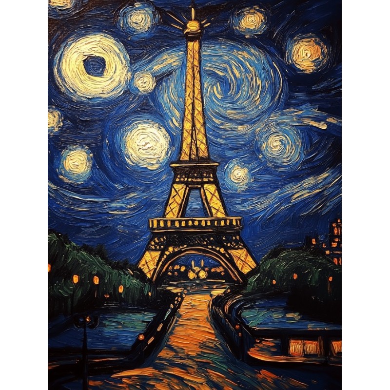  Obraz na płótnie 40x60 cm Nocny Paryż
