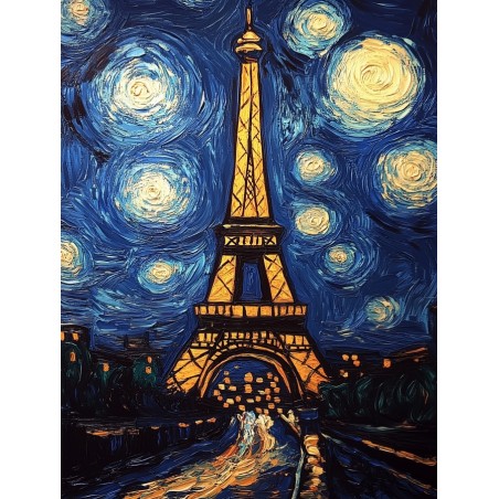  Obraz na płótnie 40x60 cm Nocny Paryż
