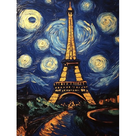  Obraz na płótnie 40x60 cm Nocny Paryż