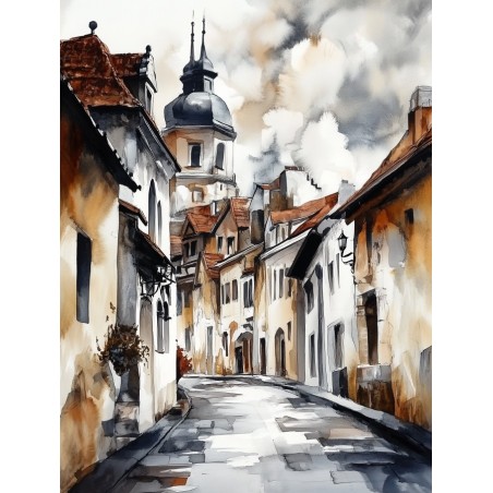  Obraz na płótnie 40x60 cm Miejska alejka