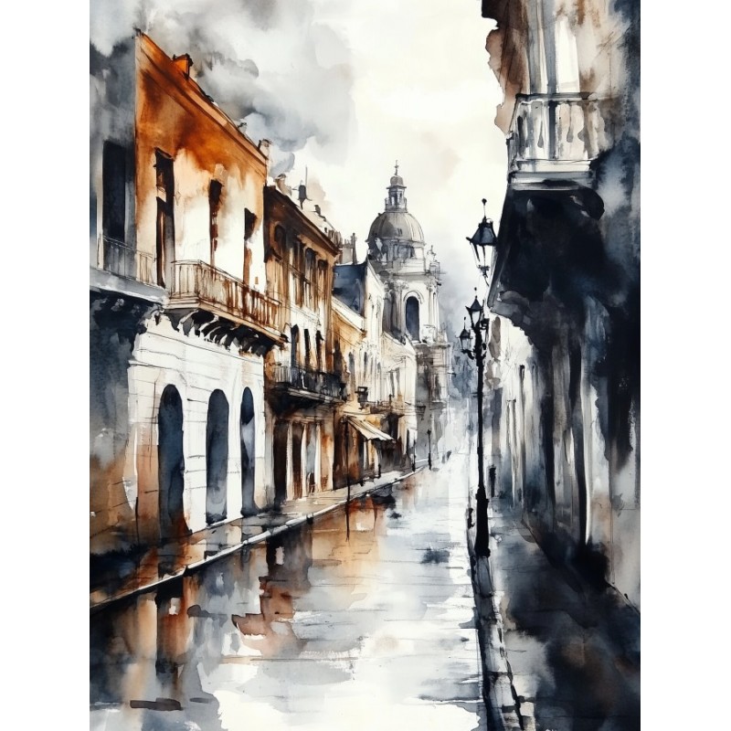  Obraz na płótnie 40x60 cm Miejska alejka