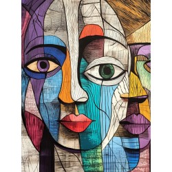  Obraz na płótnie 40x60 cm Twarze Abstrakcja