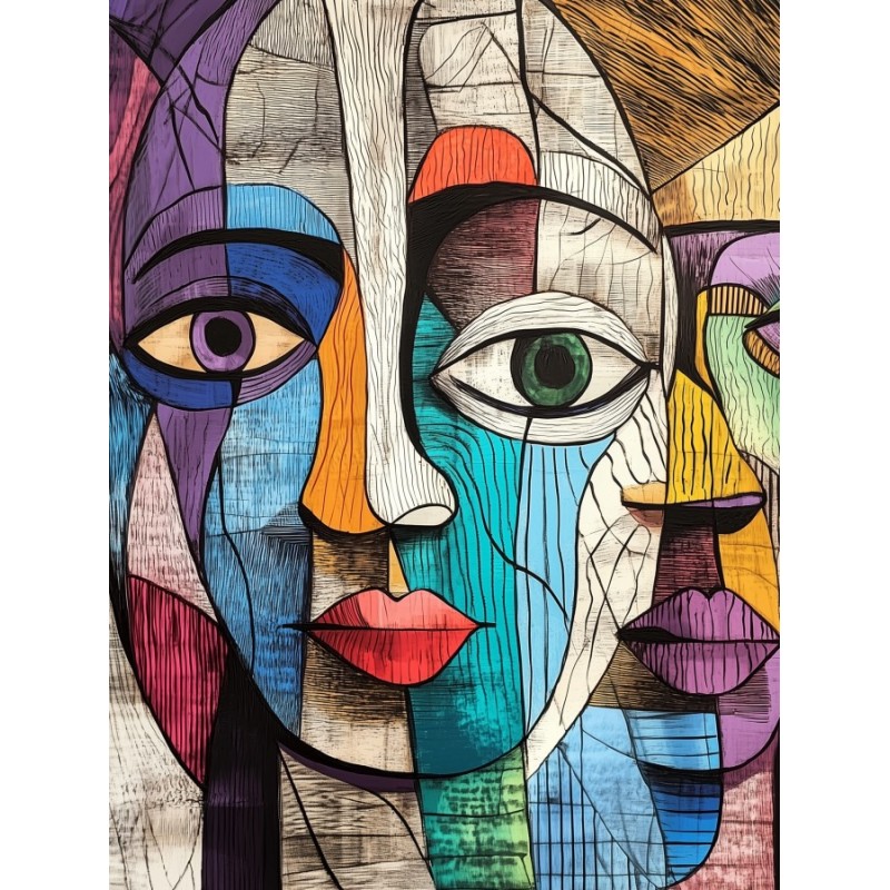  Obraz na płótnie 40x60 cm Twarze Abstrakcja