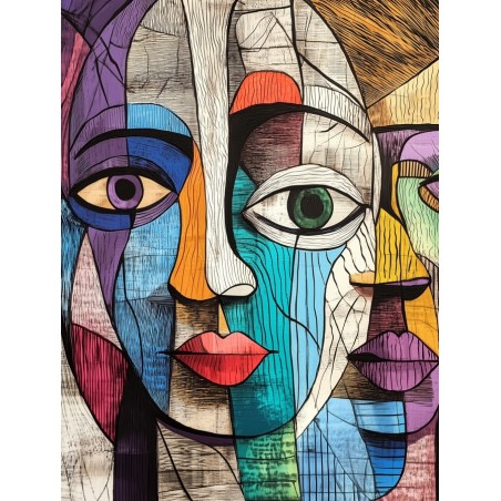  Obraz na płótnie 40x60 cm Twarze Abstrakcja