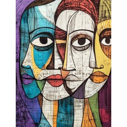  Obraz na płótnie 40x60 cm Twarze Abstrakcja
