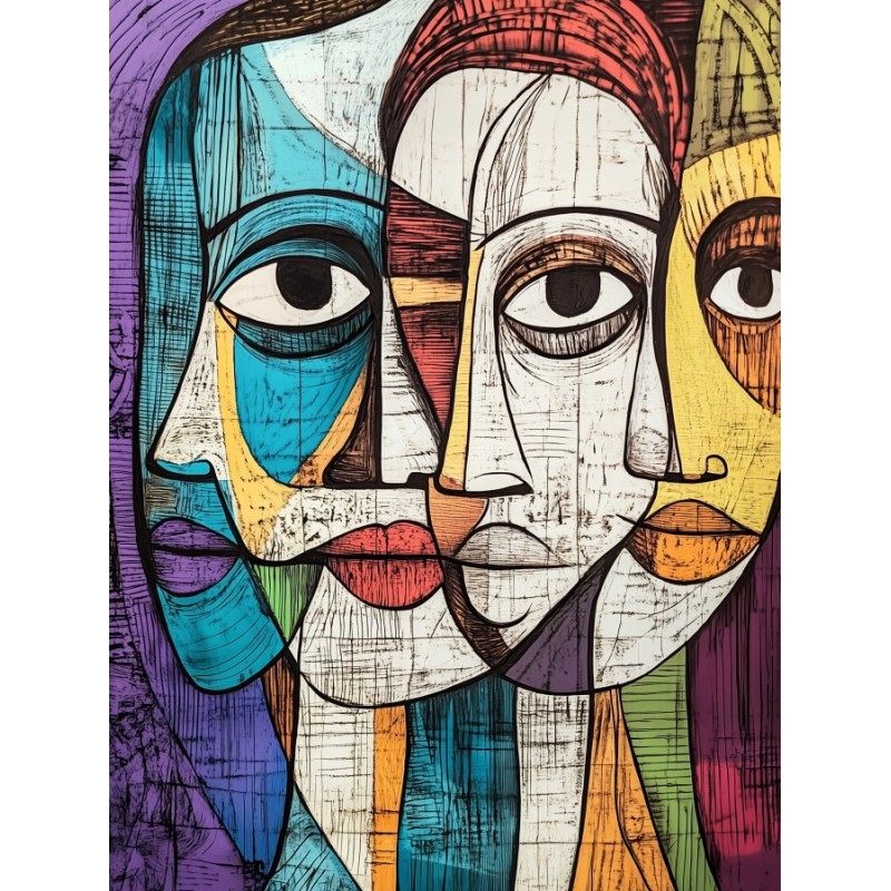  Obraz na płótnie 40x60 cm Twarze Abstrakcja
