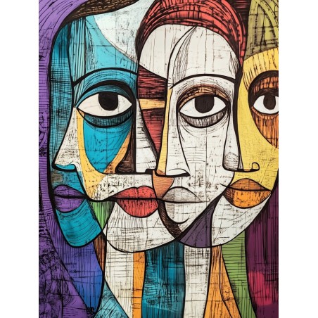  Obraz na płótnie 40x60 cm Twarze Abstrakcja