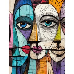  Obraz na płótnie 40x60 cm Twarze Abstrakcja